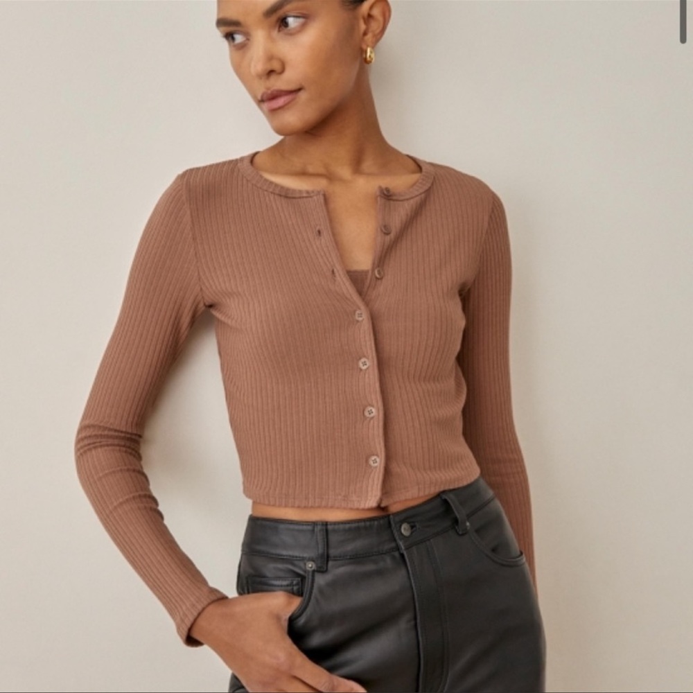 Reformation Ruby Cardigan in Rye - Size Large